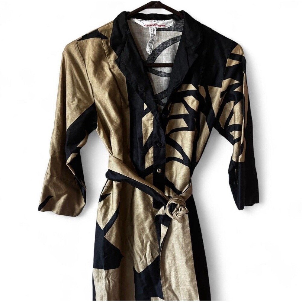 Catherine Ogust Dress Geometric Penthouse Gallery Size S Mod Vintage 80's